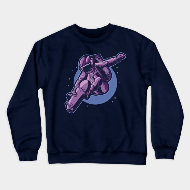 Space Skating Crewneck Sweatshirt by CanossaGraphics